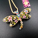 2-Way Colorful Flower Dragonfly Necklace