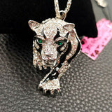 Rhinestone Clawing Leopard Necklace (2 Colors Available)