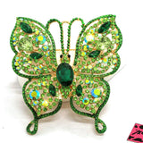 2-Way Green Crystal Rhinestone Butterfly Necklace