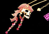 Rhinestone Pirate Scull 2-way Necklace