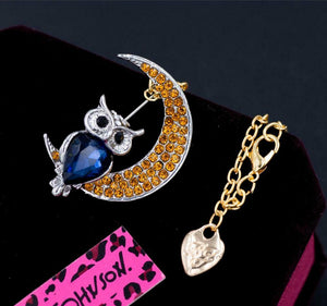 2-Way Owl in Moon Necklace