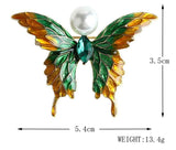 2-Way Yellow+ Green Pearl Butterfly Necklace