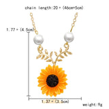 Sunflower Necklace with Pearls pic3