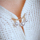 3 Pearls Dangle Brooch Pin