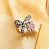Butterfly + Flower Rhinestone Pin