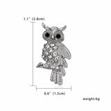 Silver Rhinestone Owl Pin
