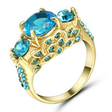 "Sky High-Sky Blue" Zirconia Sparkle Ring (2 Colors Available)