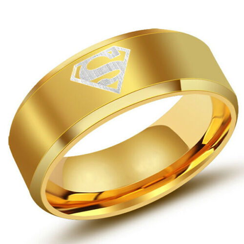 Men's Gold Superman Logo Ring