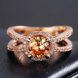 Rose Gold Double Band Champagne Ring