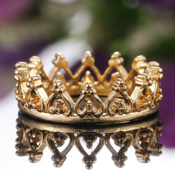18k Yellow Gold Plated Crown Ring