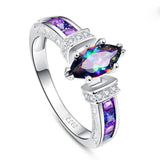 Mystic Topaz Marquise Cut + White Sapphire Ring