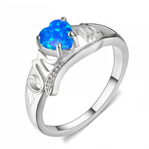 Opal Heart "MOM" Ring (2 Colors Available)