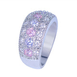 Elegant Pink, Purple + White Sapphire Sparkle Ring