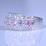 Elegant Pink, Purple + White Sapphire Sparkle Ring