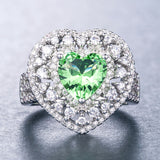 Sparkling Emerald Heart Ring