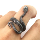 Adjustable Black Snake Ring