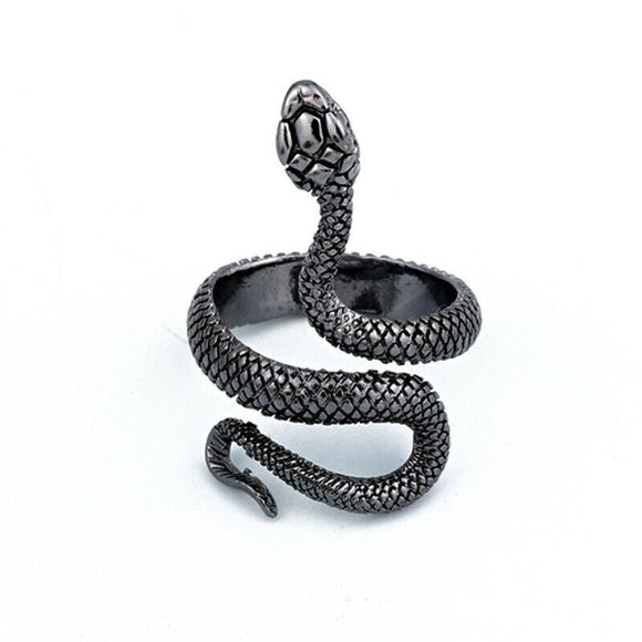 Adjustable Black Snake Ring
