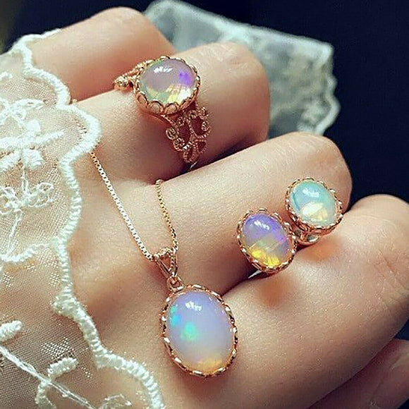 Natural Opal 3pc Jewelry Set