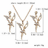 Tinkerbell Fairy Necklace + Earrings Set
