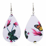 White Butterfly Teardrop Earrings