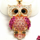 Full Body Owl Fade-In Necklace Pink