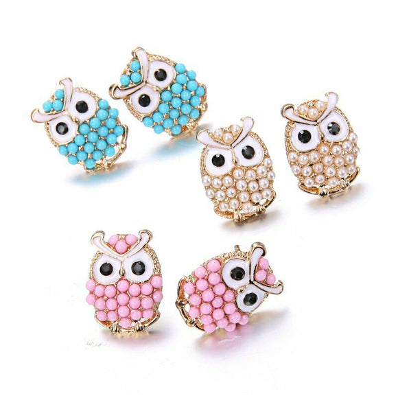 Beaded Owl Stud Earrings- Multi Pic