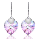 Silver Purple AAA Zircon Heart Necklace Earring Set pic1