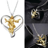 Gold Jesus in Silver heart necklace pic 3